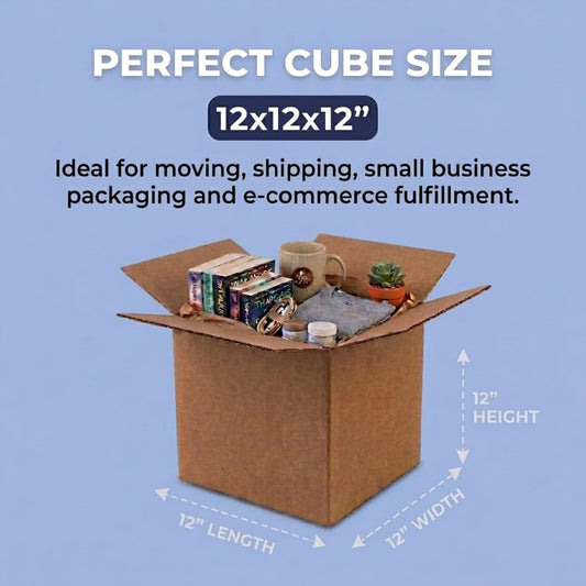 Corrugated Boxes, 12 X 12 X 12", Cube