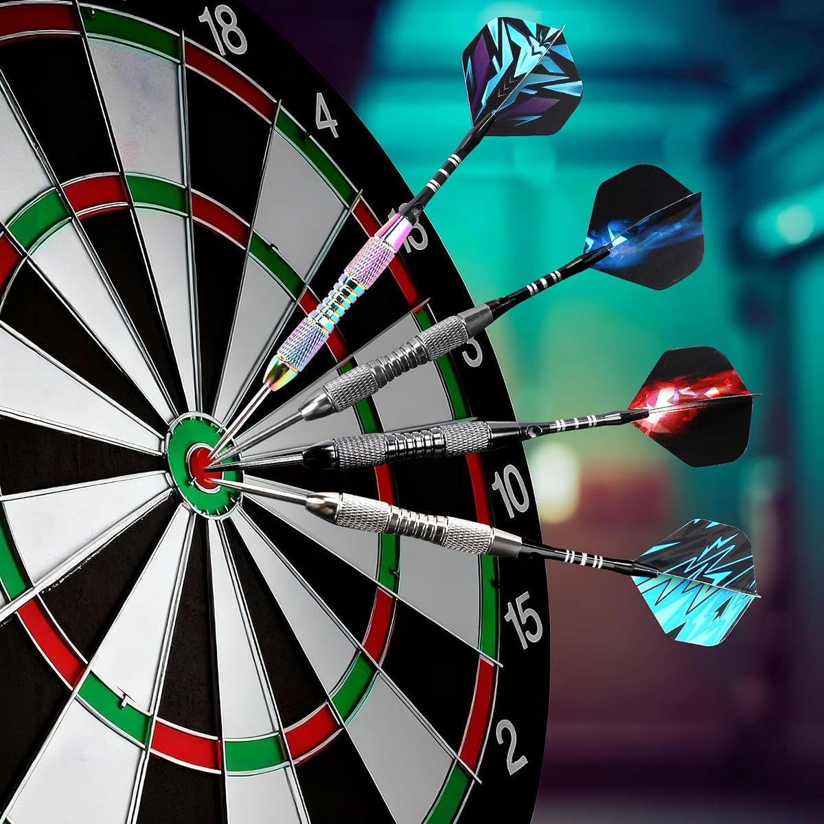 Darts Metal Tip Set Steel Tip Darts 12 Pcs Set 22G with Gift Box