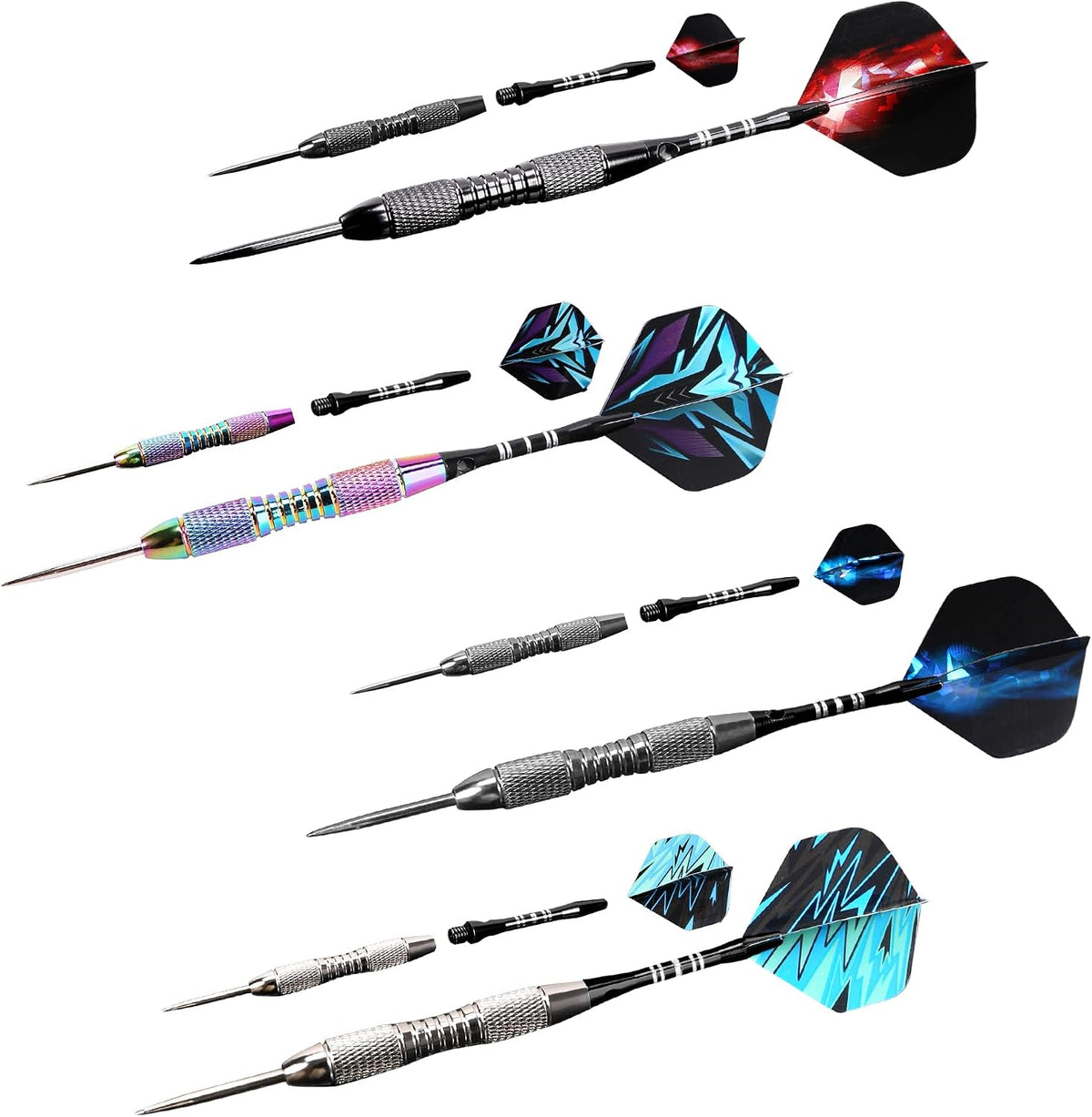Darts Metal Tip Set Steel Tip Darts 12 Pcs Set 22G with Gift Box