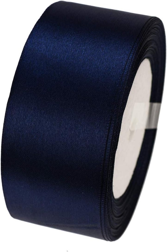 25 Yards 1-1/2 Inch Navy Satin Ribbon for Gift Wrapping