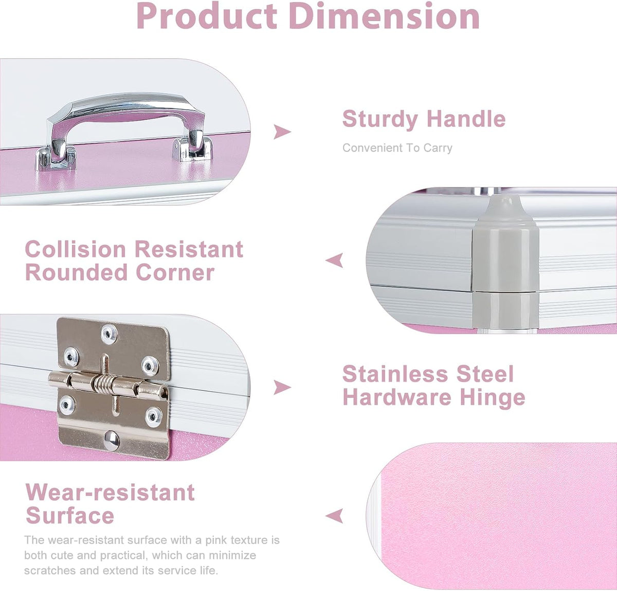 Large Medicine Lock Box, 14" X 7.9" X 8.7", Pink